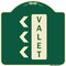Signmission Designer Series Valet Left Arrow, Green & Tan Heavy-Gauge Aluminum Sign, 18" x 18", G-1818-22770 A-DES-G-1818-22770 - alternate 1